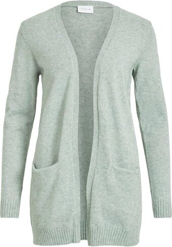 Bol.com Vila viril open l/s knit cardigan noos dames vest green milieu/ melange aanbieding