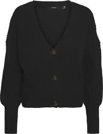 Bol.com Vero moda vmlea ls v-neck cuff cardigan noos dames vest - maat s aanbieding