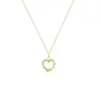 Bol.com Lucardi dames ketting met hanger hart - 9 karaat - ketting - cadeau - 46 cm - geelgoud aanbieding