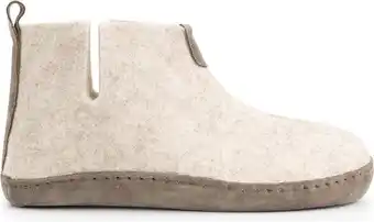 Bol.com Travelin' stay-home dames hoge sloffen - wollen pantoffels - suede zool - zand beige - maat 39 aanbieding