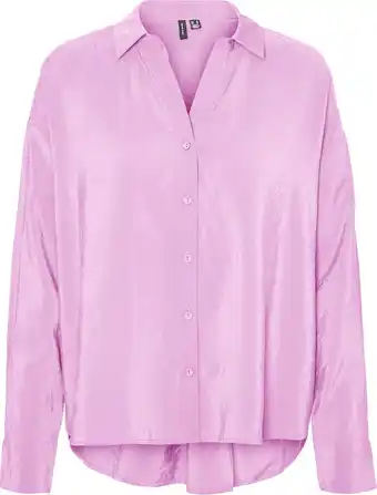 Bol.com Vero moda vmqueeny ls oversize shirt wvn ga noos dames blouse - maat m aanbieding