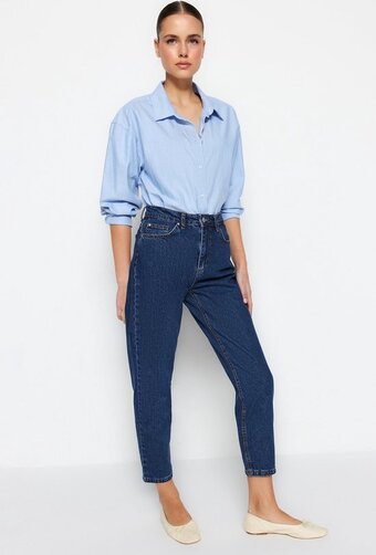 Bol.com Trendyol vrouwen hoge taille mama jeans aanbieding