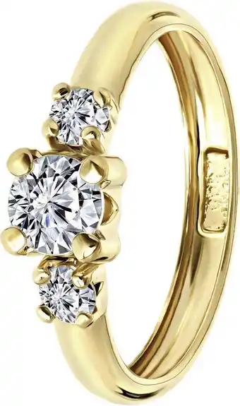 Bol.com Lucardi ringen - geelgouden ring met zirkonia aanbieding
