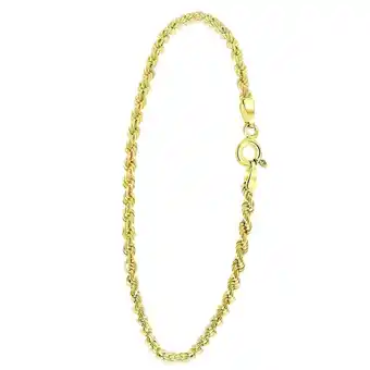 Lucardi dames armband koord - 9 karaat - armband - cadeau - 19 cm - geelgoud