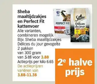 Albert Heijn Sheba Maaltijdzakjes En Perfect Fit Kattenvoer aanbieding