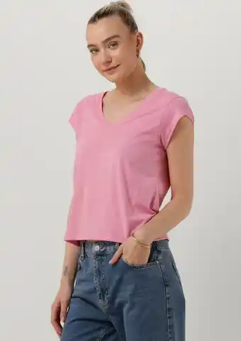 Bol.com Cc heart basic v-neck t-shirt tops & t-shirts dames - shirt - roze - maat l aanbieding