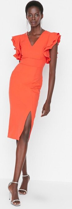 Bol.com Trendyol standaard mouw v-hals bodycon jurk aanbieding