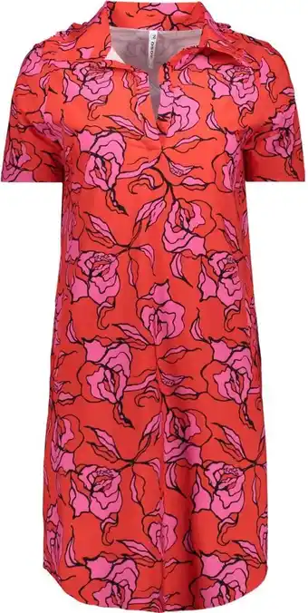 Bol.com Zoso jurk ursela printed travel dress 232 1280 1295 fiery red pink black dames maat - xs aanbieding