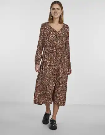 Bol.com Pieces pcnya ls midi dress dames jurk - maat s aanbieding