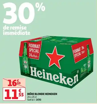Auchan BIÈRE BLONDE HEINEKEN 24 x 25 cl aanbieding