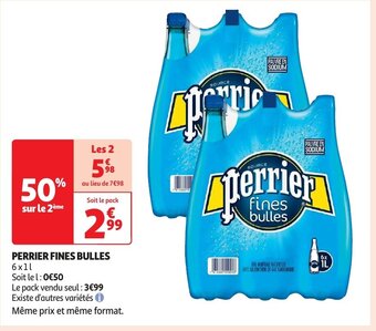 Auchan PERRIER FINES BULLES 6 x 1L aanbieding