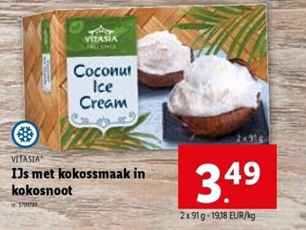 Lidl Ijs met kokossmaak in kokosnoot aanbieding
