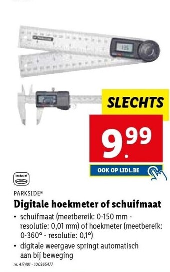 Lidl Digitale hoekmeter of schuifmaat aanbieding