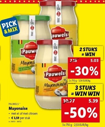 Lidl Mayonaise aanbieding