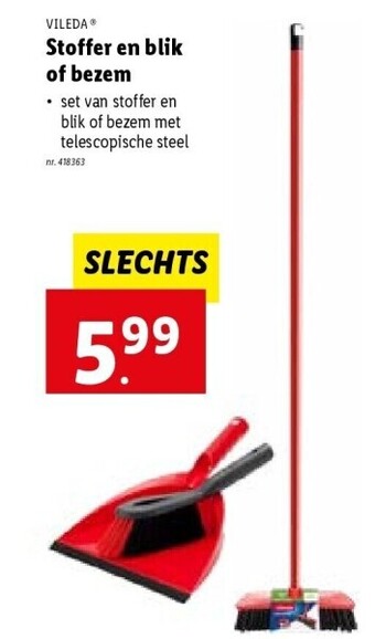 Lidl Stoffer en blik of bezem aanbieding