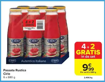 Passata Rustica Cirio 6 x 680 g