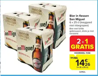 Carrefour Market Bier in flessen San Miguel 3 x (6 x 25 cl) aanbieding