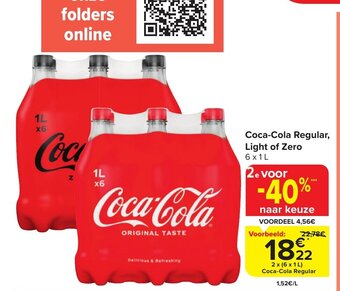 Carrefour Market Coca-Cola Regular, Light of Zero 2 x (6 x 1 L) aanbieding