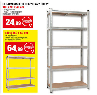 Hubo GEGALVANISEERD REK "HEAVY DUTY" 180 x 90 x 40 cm aanbieding
