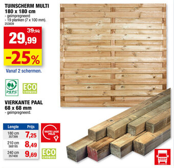 Hubo TUINSCHERM MULTI 180 x 180 cm aanbieding
