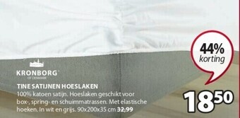 Jysk Tine satijnen hoeslaken aanbieding
