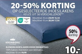 Jysk Elenora hoeslaken voor dekmatras aanbieding