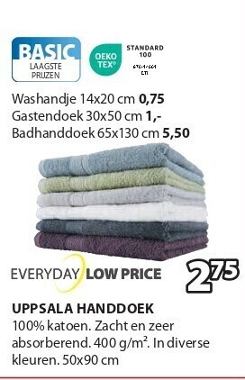 Jysk Uppsala handdoek aanbieding