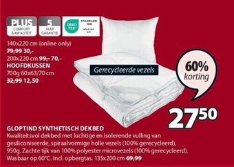 Jysk Gloptind synthetisch dekbed aanbieding