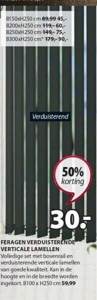 Jysk Feragen verduisterende verticale lamellen aanbieding