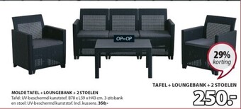 Jysk Tafel + loungebank + 2 stoelen aanbieding