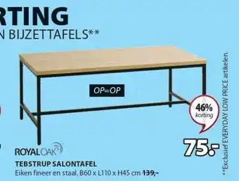 Jysk Tebstrup salontafel aanbieding