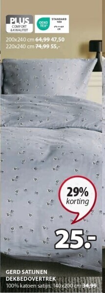 Jysk Gerd satijnen dekbedovertrek aanbieding