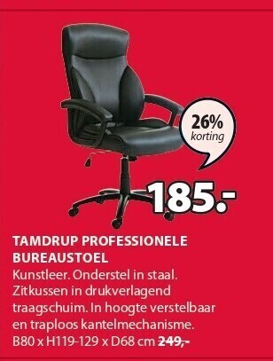 Jysk Tamdrup professionele bureaustoel aanbieding