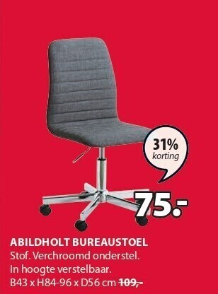 Jysk Abildholt bureaustoel aanbieding