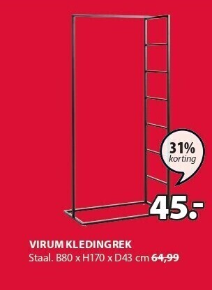 Jysk Virum kledingrek aanbieding