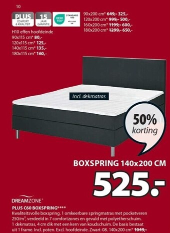 Jysk Plus c60 boxspring aanbieding