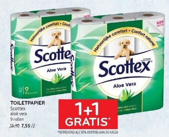 Alvo Toiletpapier scottex aloë vera 9 rollen aanbieding