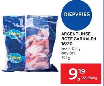 Alvo Argentijnse roze garnalen 16/20 Fisker Daily easy-peel 400 g aanbieding