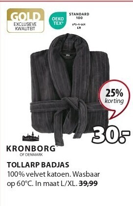 Jysk Tollarp badjas aanbieding