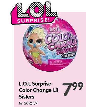 Fun L.o.l. Surprise Color Change Lil Sisters aanbieding