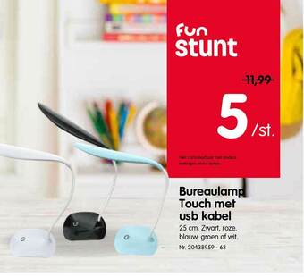 Bureaulamp Touch Met Usb Kabel