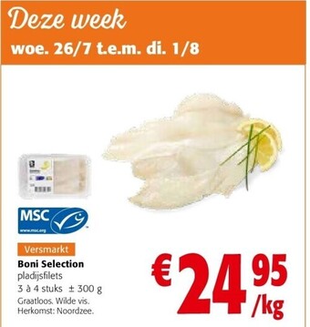 Colruyt Boni selection pladijsfilets aanbieding