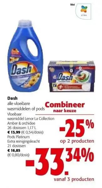 Colruyt Dash wasmiddel lenor la collection amber & orchidee 26 dosissen 1,17 l aanbieding