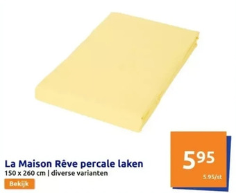 Action La maison rêve percale laken aanbieding