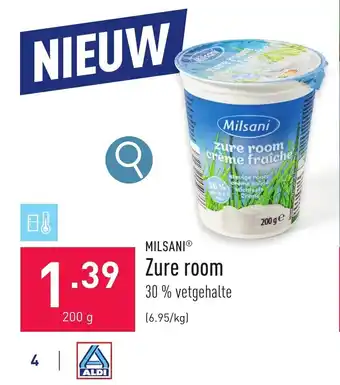 ALDI MILSANI Zure room 200 g aanbieding