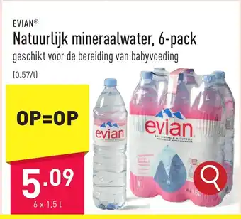 ALDI EVIAN Natuurlijk mineraalwater aanbieding