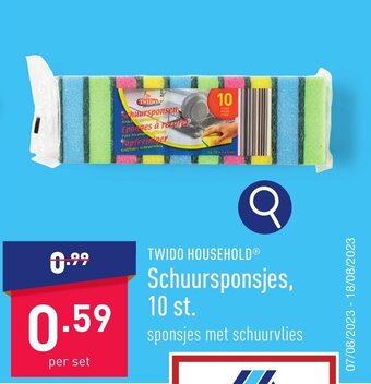 ALDI TWIDO HOUSEHOLD Schuursponsjes aanbieding