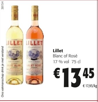 Colruyt Lillet Blanc of Rosé 17 % vol 75 cl aanbieding