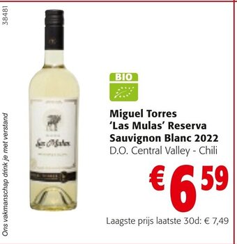 Colruyt Miguel Torres 'Las Mulas' Reserva Sauvignon Blanc 2022 aanbieding