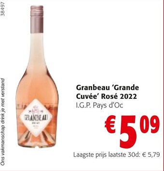 Colruyt Granbeau 'Grande Cuvée' Rosé 2022 aanbieding